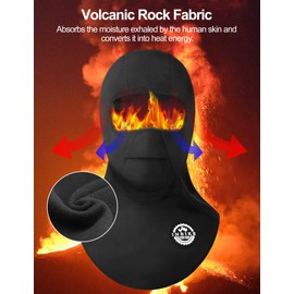 INBIKE Balaclava Balaclava Thermal But Thin Mask Antibacterial Breathable Mask Made of Lava Fabric Warm for Autumn Winter Outdoor Sports, black