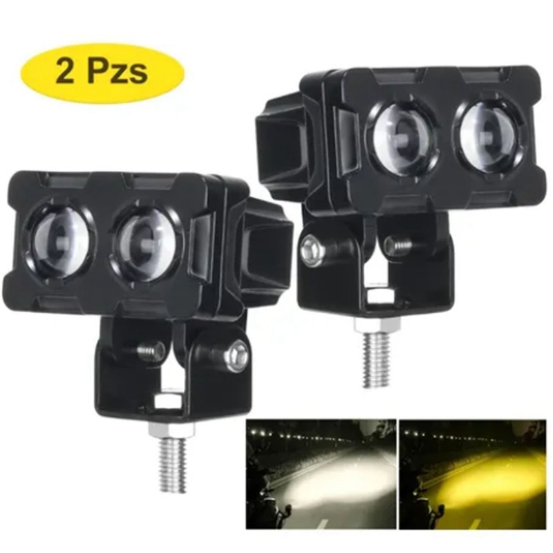2PCS Motorcycle LED Fog Lights Rust Proof Shockproof Bright Light
