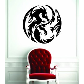 Dragon Yin Yang Decal Sticker Wall Vinyl Art Decor Design
