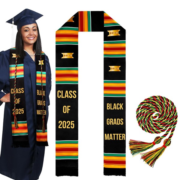 2 Pcs Graduation Stole Kente Set Grads Single Kente Honor
