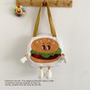 Sling Handbags Canvas Cute Hamburger Shaped Diagonal Shoulder Bag for