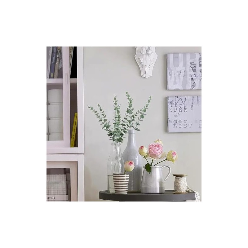 24PCS Tallos de Eucalipto Artificiales,Tallos de Eucalipto para Decoración de