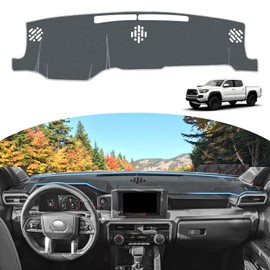 MOCHENT Dash Cover for Toyota Tacoma 2024 2025 2026 Dashboard Cover Mat Non-Slip Center Console Protector Mat (Gray Trim)