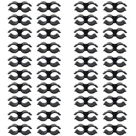 40PCS Double Clips Pipe Clamp Clips, PVC Plastic Shelf Pole Connector Chain Link Fence Panel Clamps Clips Fastener Accessories, Black