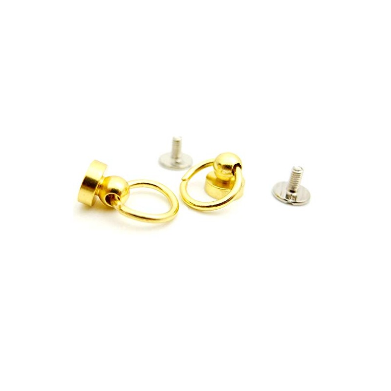 Bluemoona 50 Sets - Plated Brass Head Button O-Ring 3/8"