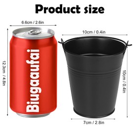 Biugaaufai 22 Pack 4 Inch Black Mini Metal Bucket, Elegant Galvanized Buckets with Handles, Tin Buckets, Small Metal Bucket, Mini Metal Pail for Party Favors, Crafts, Garden & Beach