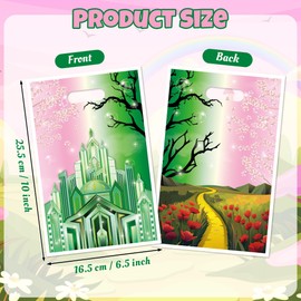 FVhujuan 50Pcs Pink and Green Witch Party Favor Bags, Princess Crown and Witch Hat Goodie Bags for Green Castle Yellow Brick Musical Movie Themed Birthday Party Decorations for Girls Women
