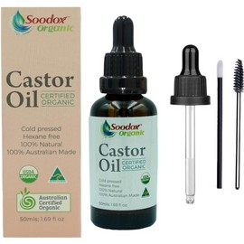 Soodox Organic 100% Certified Organic Castor Oil 50mL