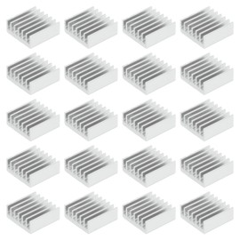 PATIKIL Heatsink 14x14x6mm, 20 Pcs Aluminum Cooler Radiator Heat Sink with Thermal Blue Sticker for Raspberry Pi Chip CPU Power Transistor FET IC Power Amplifier, White