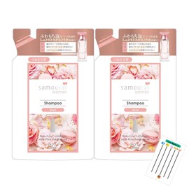 Samourai Woman Shampoo Conditioner Refill Set, 11.8 fl oz (350 ml) Each + Chabel Lottery (Samurai Woman Moist, Shampoo Set of 2)