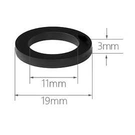 50 Pcs Rubber Flat Washer 19mm OD, 11mm ID, 3mm Thickness, Seal for Shower Hose (Black)