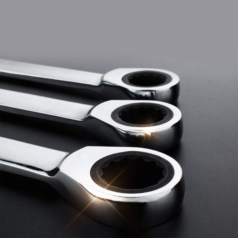 FLZOSPER 6mm Metric Ratchet Wrench,Box End Head 72-Tooth Ratcheting Combination