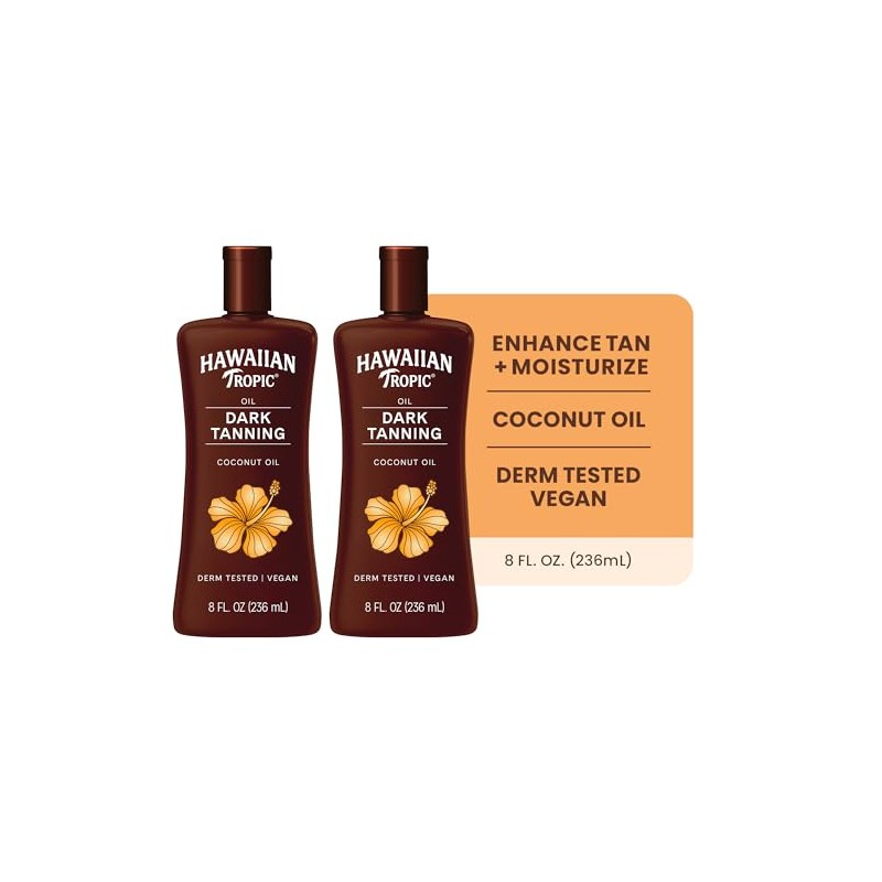 Hawaiian Tropic Dark Tanning Sun Care Moisturizing Oil Ounces Count