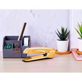 Bostitch Office Ascend 3 in 1 Stapler with Integrated Remover & Staple Storage, 20 Sheet Capacity, Gold Chrome