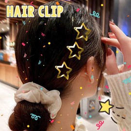 10 Pcs Gold Star Hair Clips Metal Snap Hair Clips Hair Barrettes Hair Side Clamps Headdress Cute Hair Accessories for Women Girls Kids，Star Snap Hair Clips
