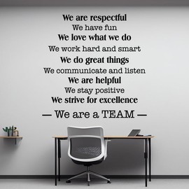 Generic Office Decals Peel & Stick - Wall Vinyl Stickers - Custom Motivational Inspirational Teamwork Team Building Spirit Corporate Business Creative Quotes - Room Décor DWOFF508