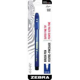 Zebra Pen Zensations Brush Pen, Black Water-Resistant Ink, 1-Pack (01111)