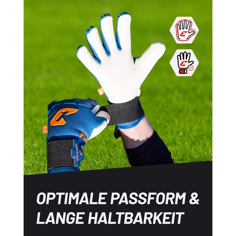 CATCH & KEEP Fly Blue Soul Men's Goalkeeper Gloves Size