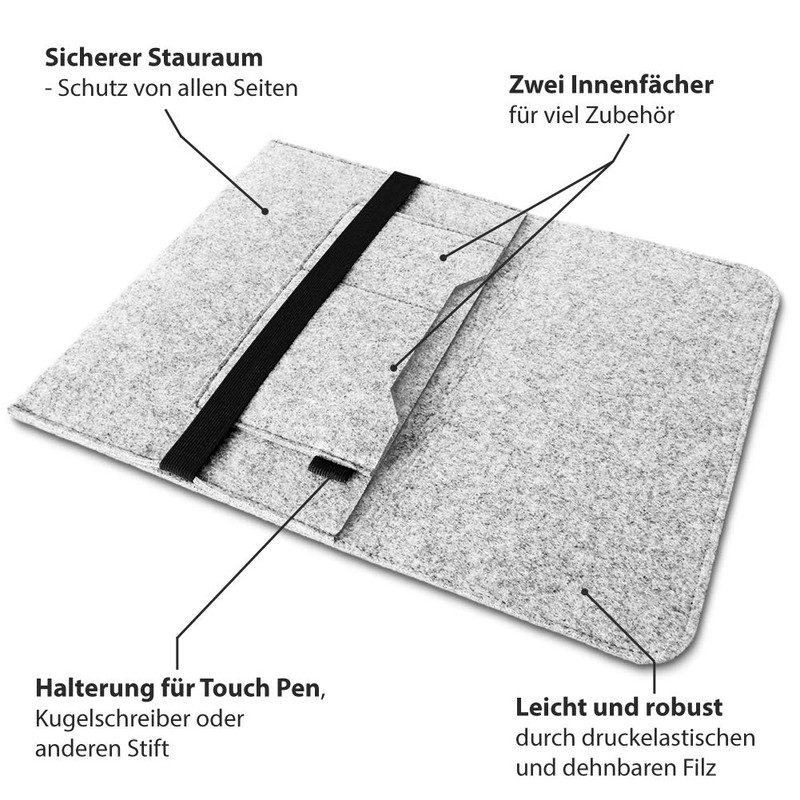 NAUC Notebook Sleeve Case Compatible with Trekstor Primebook C13 Laptop