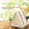 5-Compartment Sugarcane Fiber Disposable Tray - 100% Compostable American Tray,