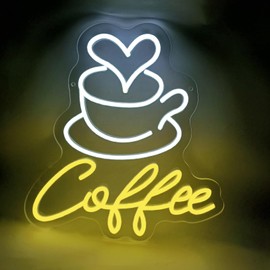 Coffee Bar Neon Sign Dimmable USB Powered Led Sign for Business Shop Wall Decor Neon Light for Home Bar Shop man cave Coffee Station(14.2in*13.4in)