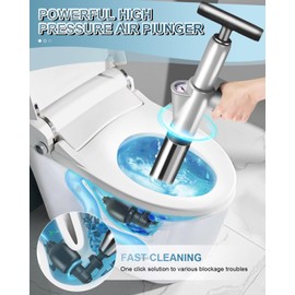 Toilet Plunger, Toilet Clog Remover Heavy Duty, High-Pressure Air Drain unclogger, Powerful Toilet Auger for Bathroom, Drain, Sink, Floor, Kitchen Clogged Pipe