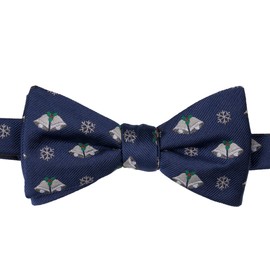 KissTies Pajarita de Navidad para hombre preatada para vacaciones, plateado (Silver Bells), Talla única