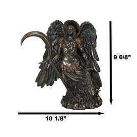 Ebros Gift Christian Catholic Orthodox Church Archangel Saint Gabriel with Crescent Moon Staff Statue 10" Tall Patriarch Angel Vision Revelation Messenger of God Figurine