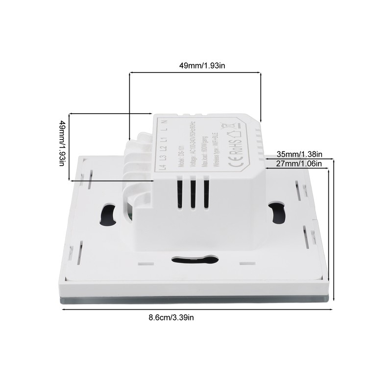 WiFi Smart Wall Light Switch Glass Panel Bluetooth Voice Control