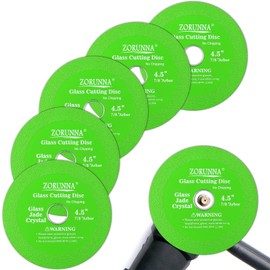 ZORUNNA Glass Cutting Disc for 4-1/2" Angle Grinder, 5 Pack Glass Ceramic Diamond Cutting Blade Disc 7/8" (Model 115/125) for Grinding Jade, Crystal, Wine Bottles, Tile.