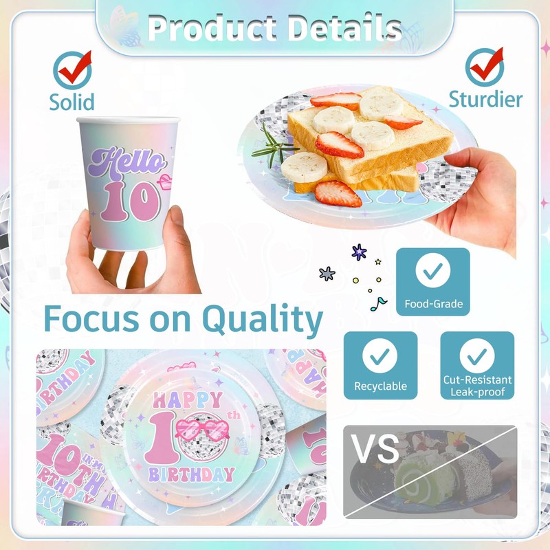 Yingoto Yingoto 169pcs 10th Birthday Decorations for Girl, Double Digits