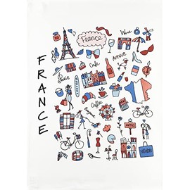 Half a Donkey La Belle France - Large Cotton Tea Towel