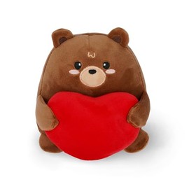 Legami - Plush Bear with Heart, Super Cute, Soft Plush Bear with Heart, Stands Alone, Valentine's Day Gift, Size 12.5 x 17.5 cm, Teddy Bear