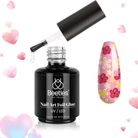 beetles Gel Polish Beetles Nail Foil Glue Nail Art Foil Glue Gel for Foil Stickers Nail Glue Foil Transfer Gel 15ML Gel Nail Foil Transfer Glue Nail Art Manicure DIY LED Lamp Required Valentine's Day Gifts for Women