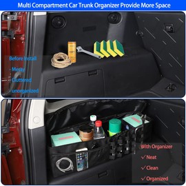 Fgtagtal Car Trunk Organizer Compatible with Toyota FJ Cruiser 2007-2021, Rear Storage Organizer Multi-Compartment Oxford Cloth Car Storage Bag Space Saving (2)