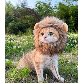 Peluca De Melena De León para Gato, Disfraz De Perro Y Gato, Disfraces Divertidos De Gato para Halloween, Navidad, Fiestas, Sesiones De Fotos