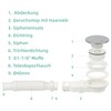 AQUENITH Shower Drain Fitting 90 mm, Flat Shower Drain Siphon