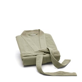 BOLL & BRANCH Dream Robe - Sageleaf, Small - 100% Organic Cotton - Ultra Soft, Lightweight, Breathable, and Pre Shrunk - Unisex, Deep Side Seam Pockets, and Adjustable Self-Tie Belt
