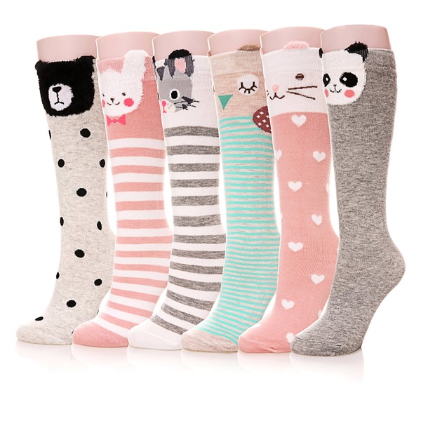 Color City Girls Socks Knee High Stockings Cartoon Animal Warm