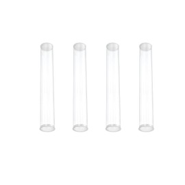 4Pcs Clear Plastic Pipe Storage Tubes with Caps Plastic Hollow Tube for Item Stored (13.2cm Length, 1.5cm OD)