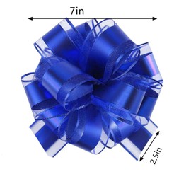 5 PCS 7 inches Large Pull Bows Wrapping Pull Bow Ribbon，Black Bows for Gift Wrapping Baskets Wedding or Flower Decorations, Valentine's Day Christmas Birthday Gift Decorations