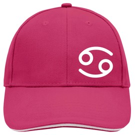 Huuraa Unisex Kappe Krebs Sternzeichen Zeichen Geschenk Pink/White Krebs Mitbringsel
