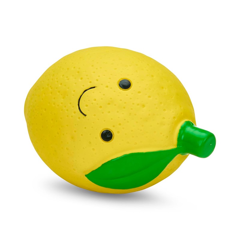 Petface Foodie Faces Latex Lemon Dog Toy with Built-In-Squeaker, Large