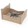 PETSITE Elevated Wood Cat Bed, Cute Small Pet Bed with