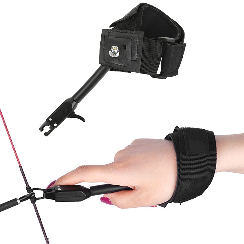 Wrist Strap Bow Release Aid Adujustable Oxford Cloth Hunting Arrow