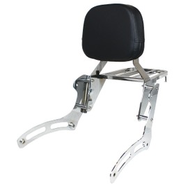 YHMOTO Passenger Backrest Sissy Bar with Luggage Rack for Kawasaki Vulcan 900 VN900 Classic Custom 1996-2023 (Chrome)