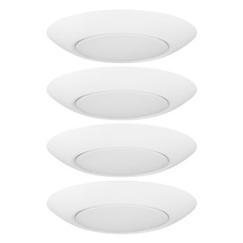 GETINLIGHT 7.5-Inch LED Disk Lights, Dimmable Surface Mount, 5 Color Temperature Selection, 4-Pack, Matte White, ETL Listed, IN-0301-4-WH-5T