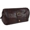 Mens Compact Buffalo Leather Top Framed Wash Bag by PrimeHide