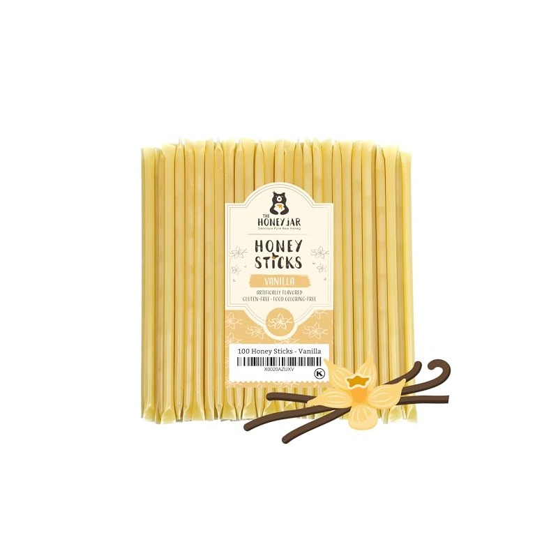 The Honey Jar Vanilla Flavored Honey Sticks - Pure Honey