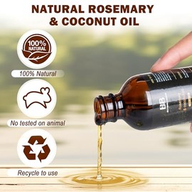 Rosemary Oil & Coconut Oil 2.Oz Hair growth rosemary essential oil for Damaged Hair Reduce Hair Loss Dry Scalp & Skin Care Rosemary hair oil Serum for